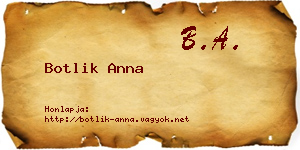 Botlik Anna névjegykártya